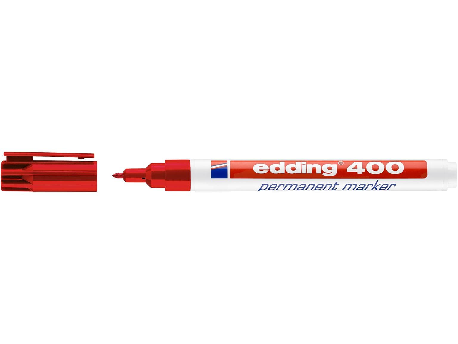 Marqueur permanent Edding 400 rouge pointe ronde 1 mm, écriture fine