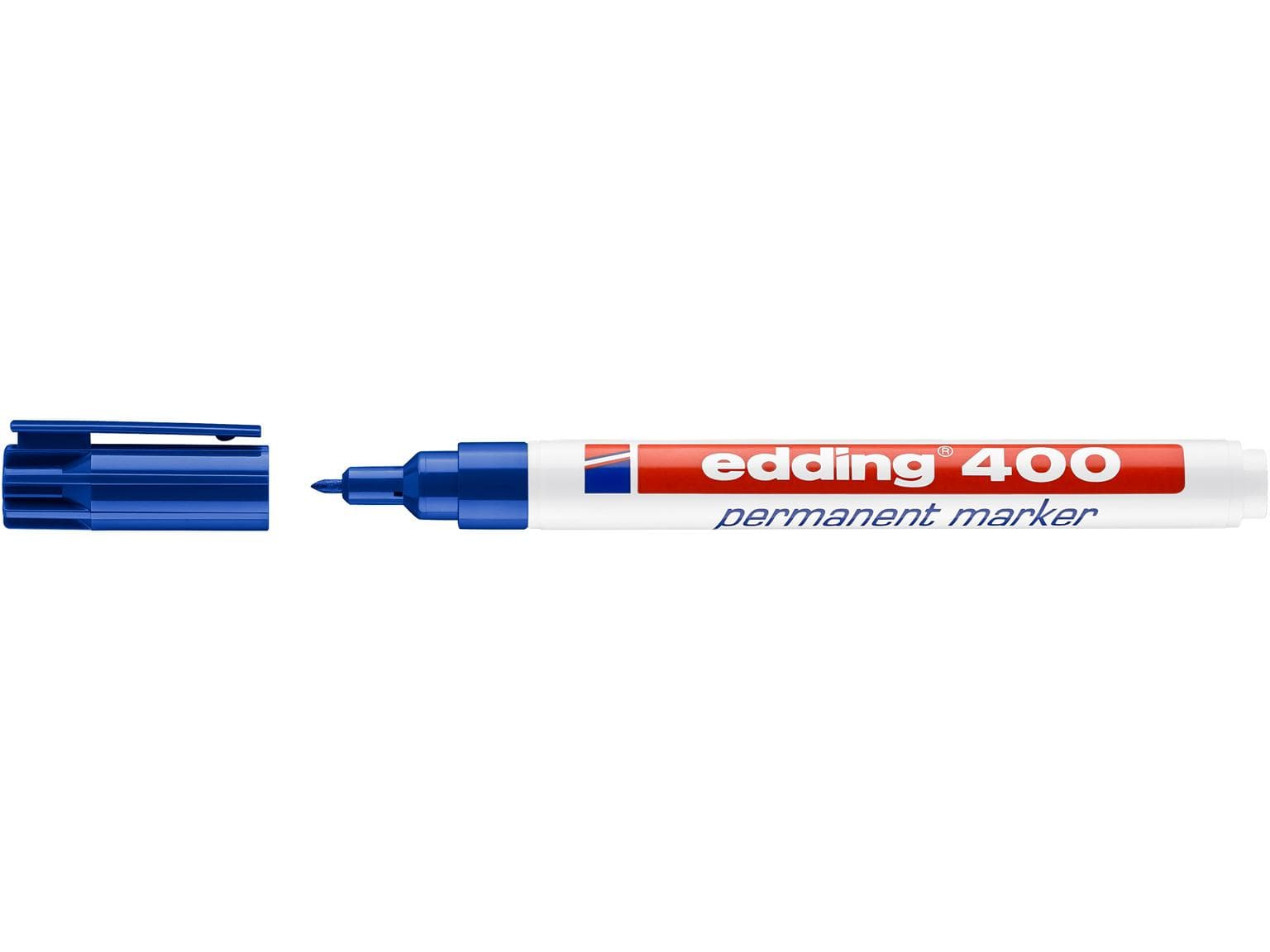Marqueur permanent Edding 400 bleu pointe ronde 1 mm, écriture fine