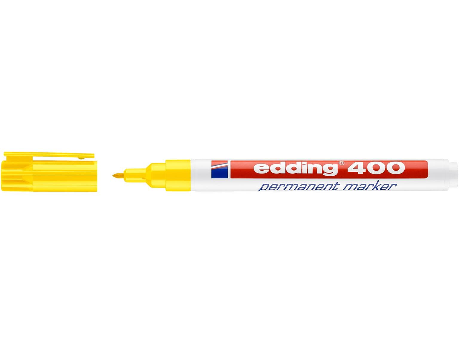 Marqueur permanent Edding 400 jaune pointe ronde 1 mm, écriture fine