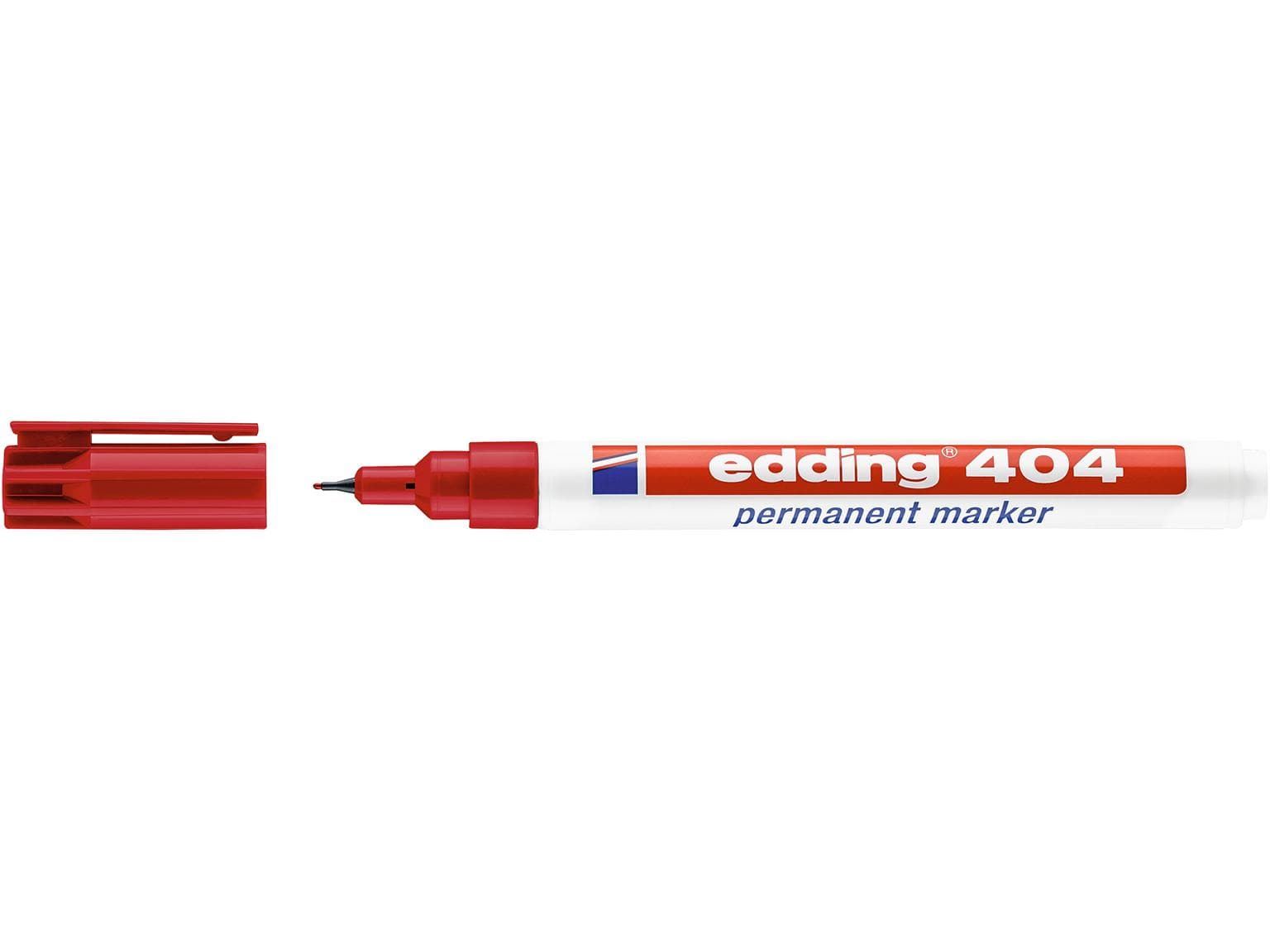 Marqueur permanent Edding 404 rouge pointe ronde 0,75 mm, écriture fine