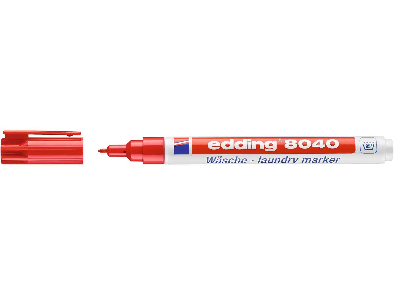 Marqueur à linge Edding 8040, pointe ronde rouge, 1 mm