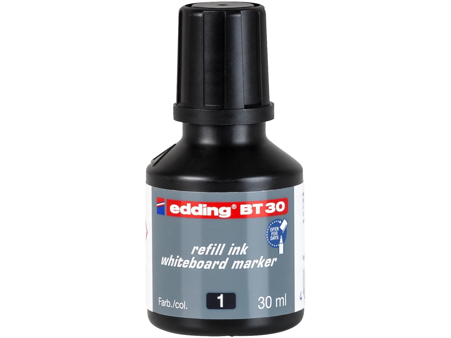 Recharge d'encre noire Edding BT30 avec système de dosage par gouttes