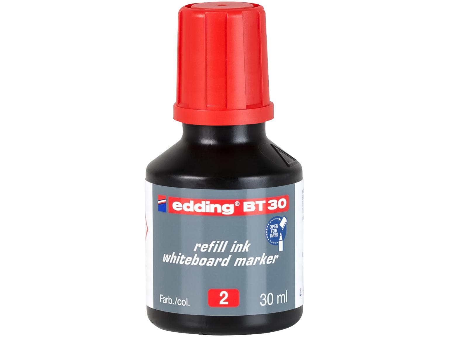 Recharge d'encre edding BT30 rouge avec système de dosage par gouttes