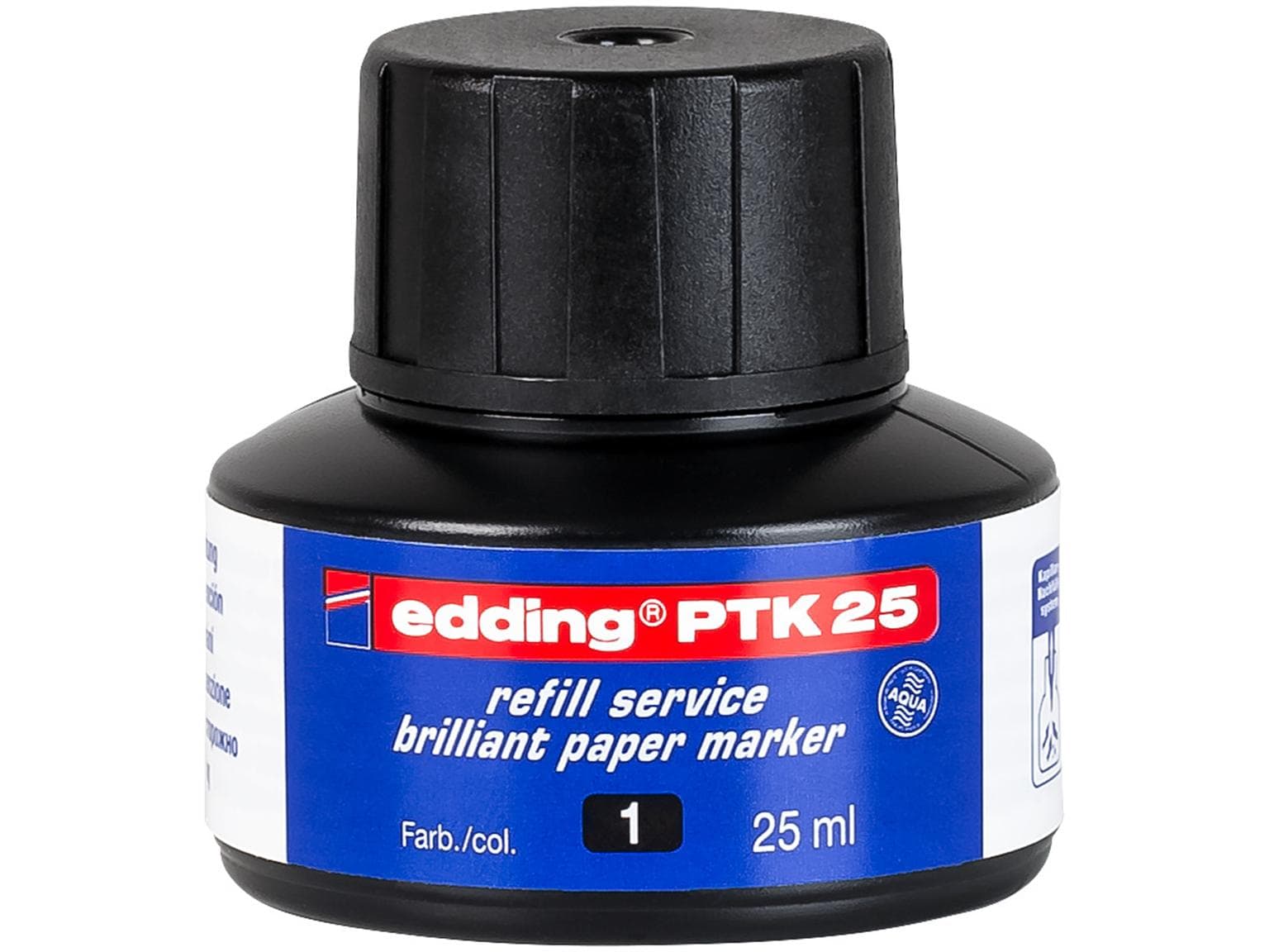 Recharge d'encre edding PTK25 noire avec système capillaire