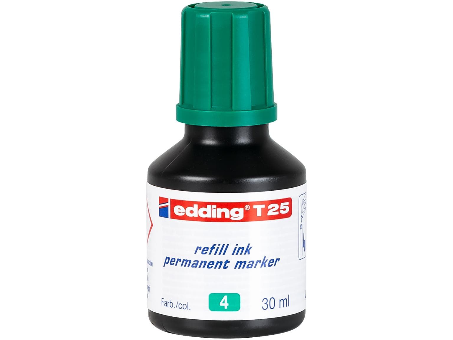 Recharge d'encre edding T-25 verte avec système de dosage par gouttes