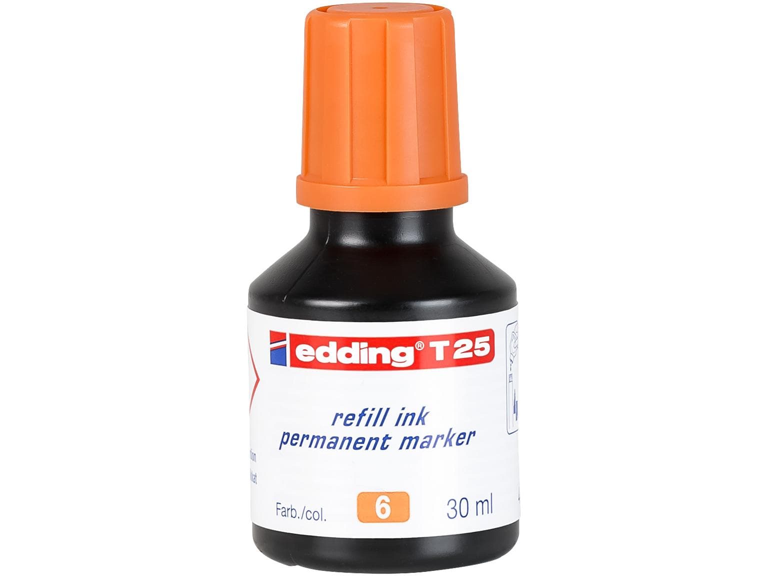 Recharge d'encre edding T-25 orange avec système de dosage par gouttes