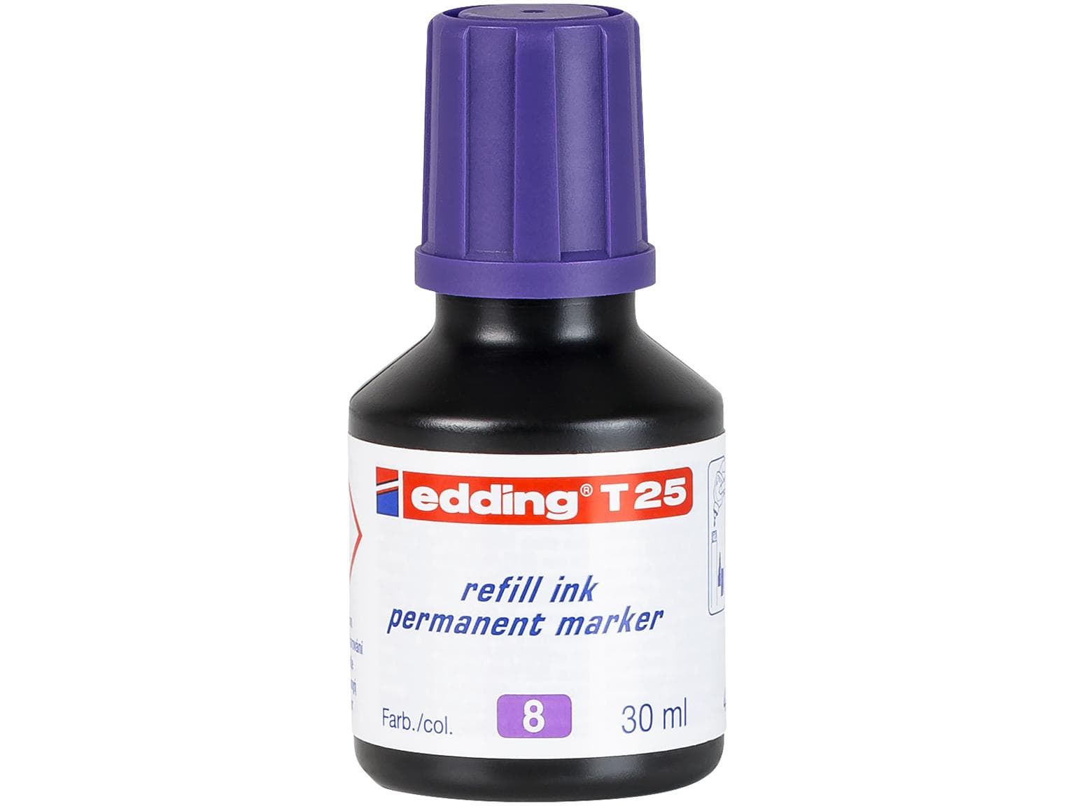 Recharge d'encre edding T-25 violette avec système de dosage par gouttes