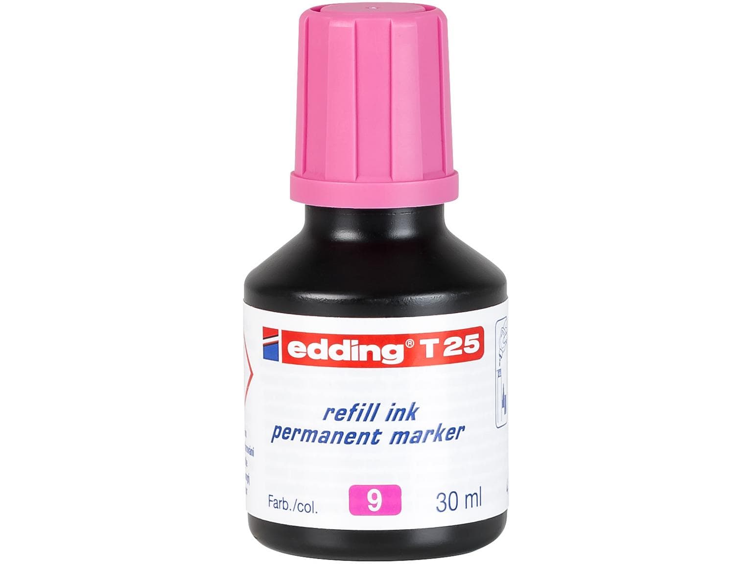 Recharge d'encre edding T-25 rose avec système de dosage par gouttes