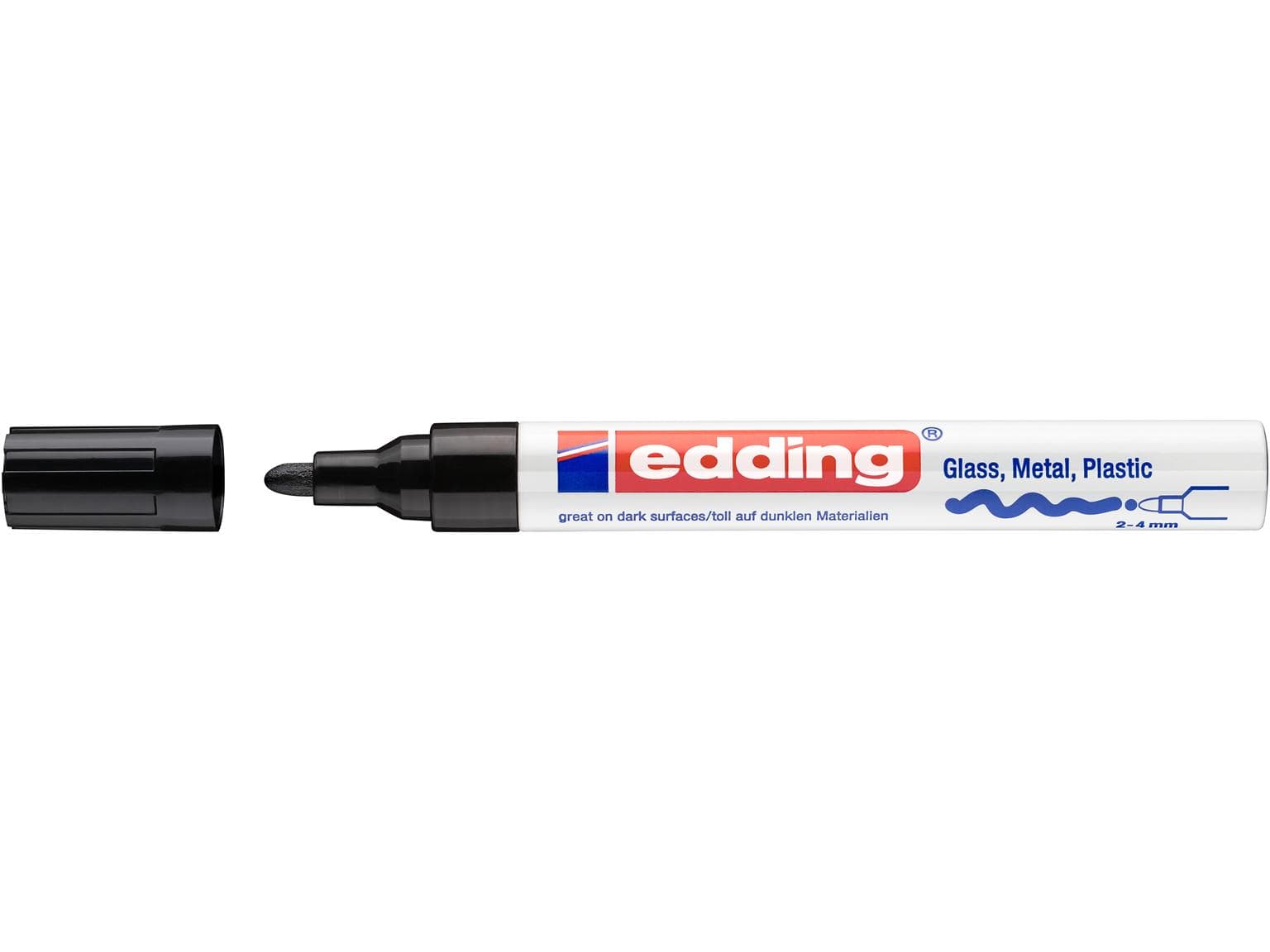 Marqueur peinture edding 750-CREA noir pointe ronde 2-4 mm