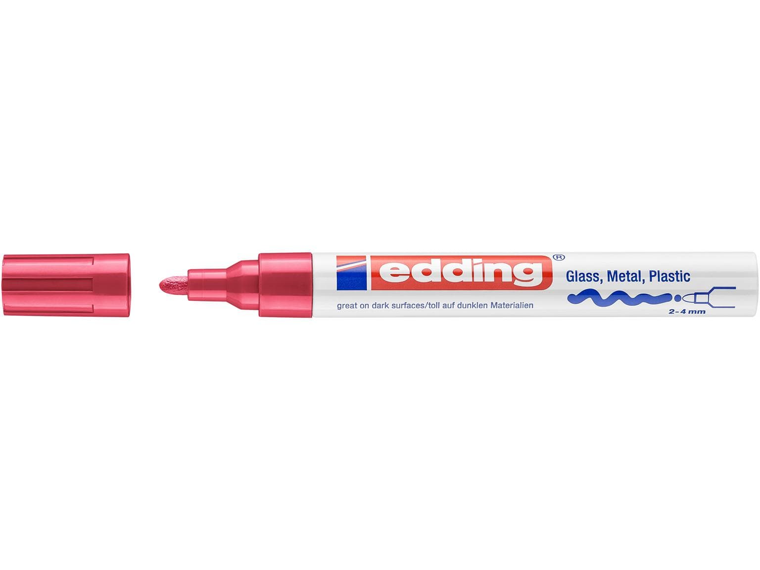 Marqueur peinture edding 750-CREA rouge pointe ronde 2-4 mm