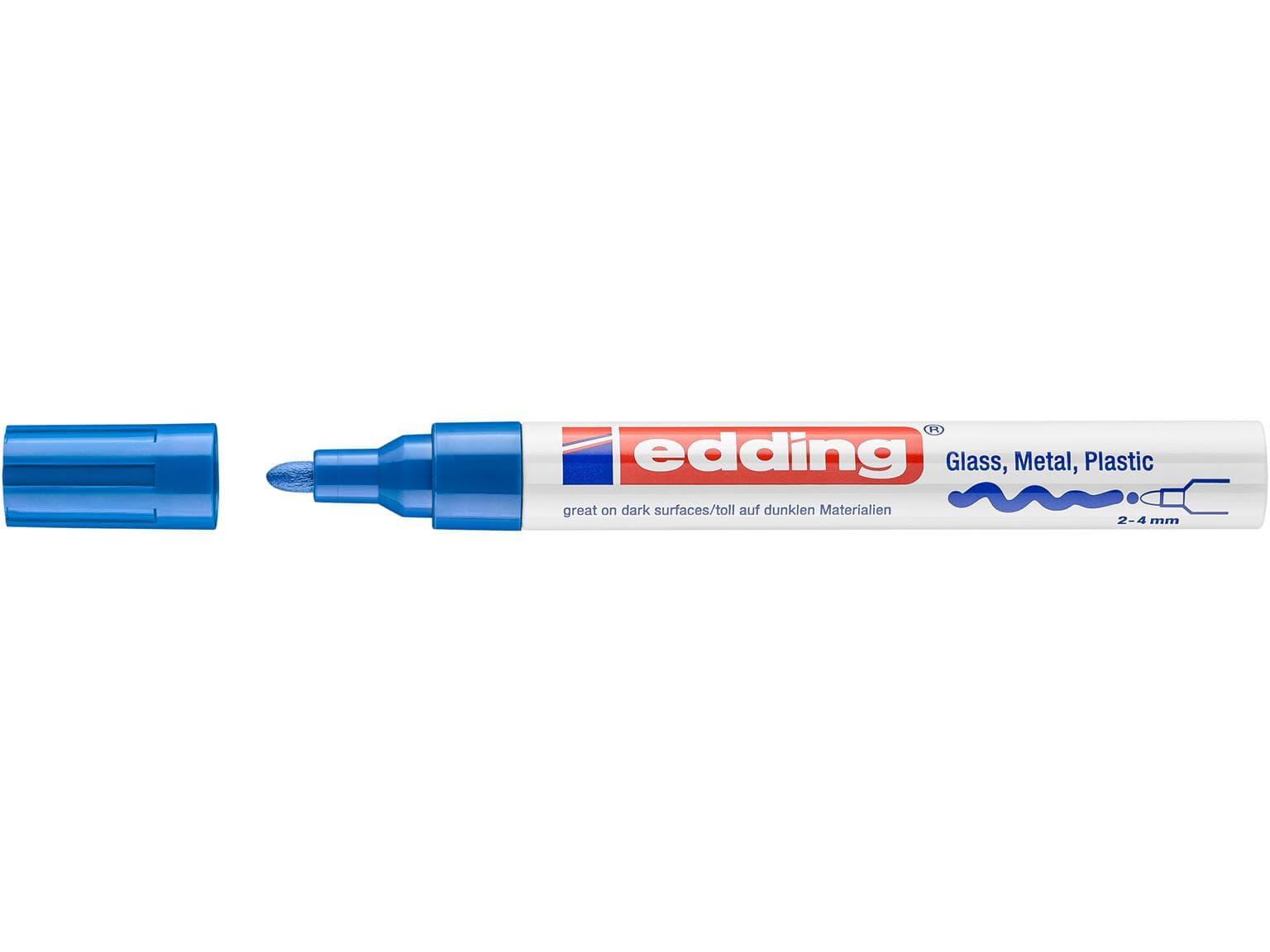 Marqueur peinture edding 750-CREA bleu pointe ronde 2-4 mm