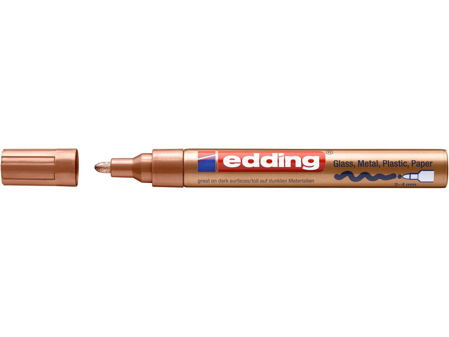 Marqueur peinture edding 750-CREA pointe ronde cuivrée 2-4 mm