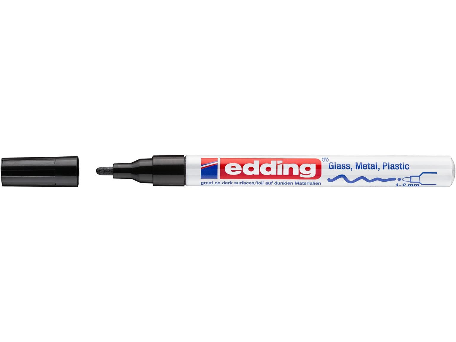 Marqueur peinture edding 751-CREA noir pointe ronde 1-2 mm