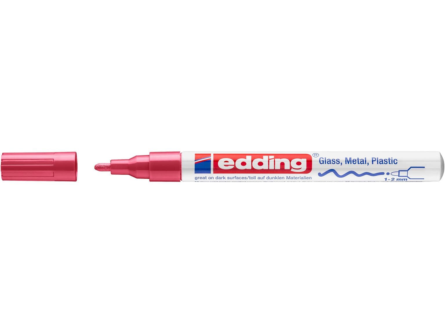 Marqueur peinture edding 751-CREA pointe ronde rouge 1-2 mm