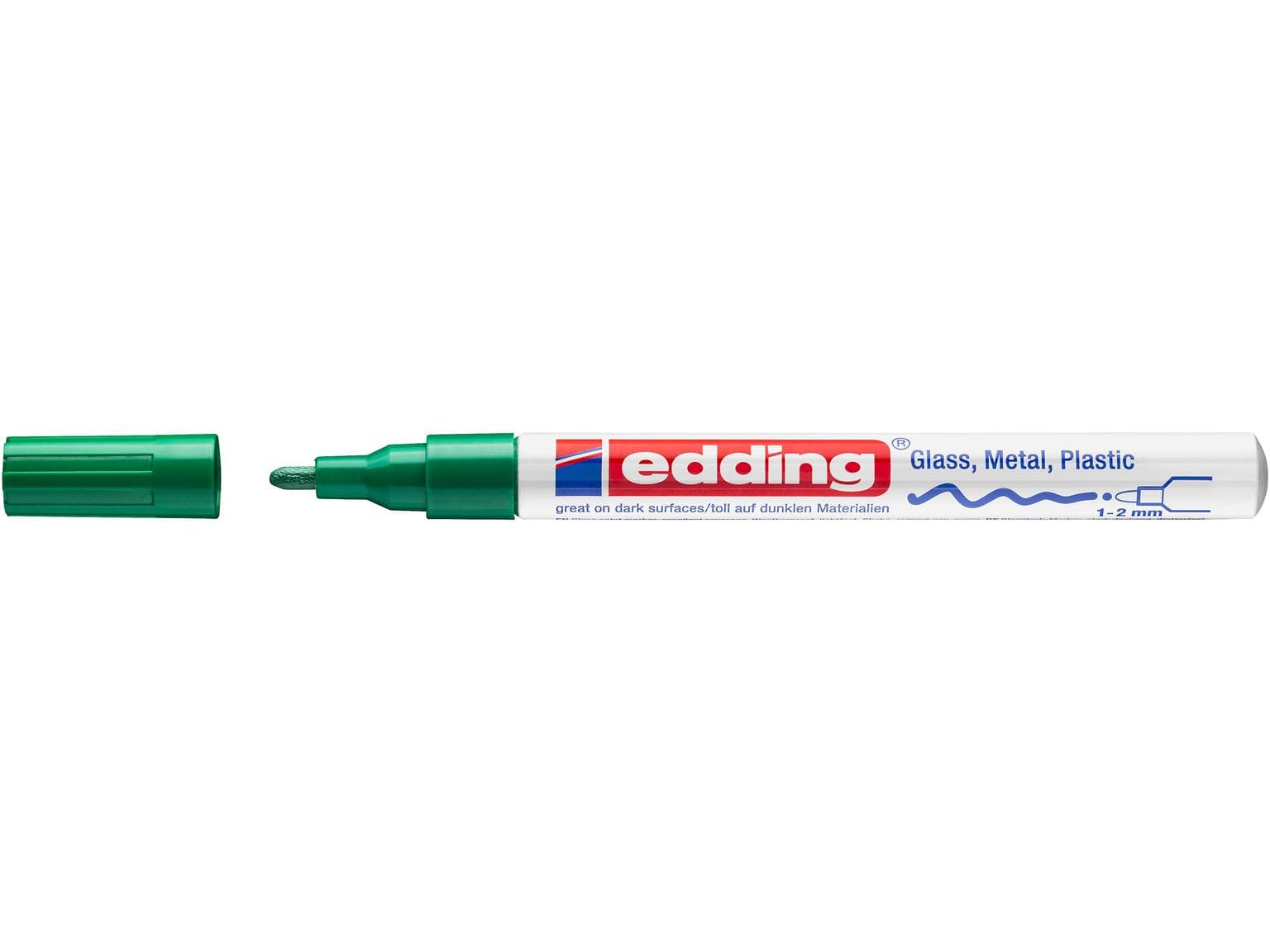 Marqueur peinture edding 751-CREA pointe ronde verte 1-2 mm