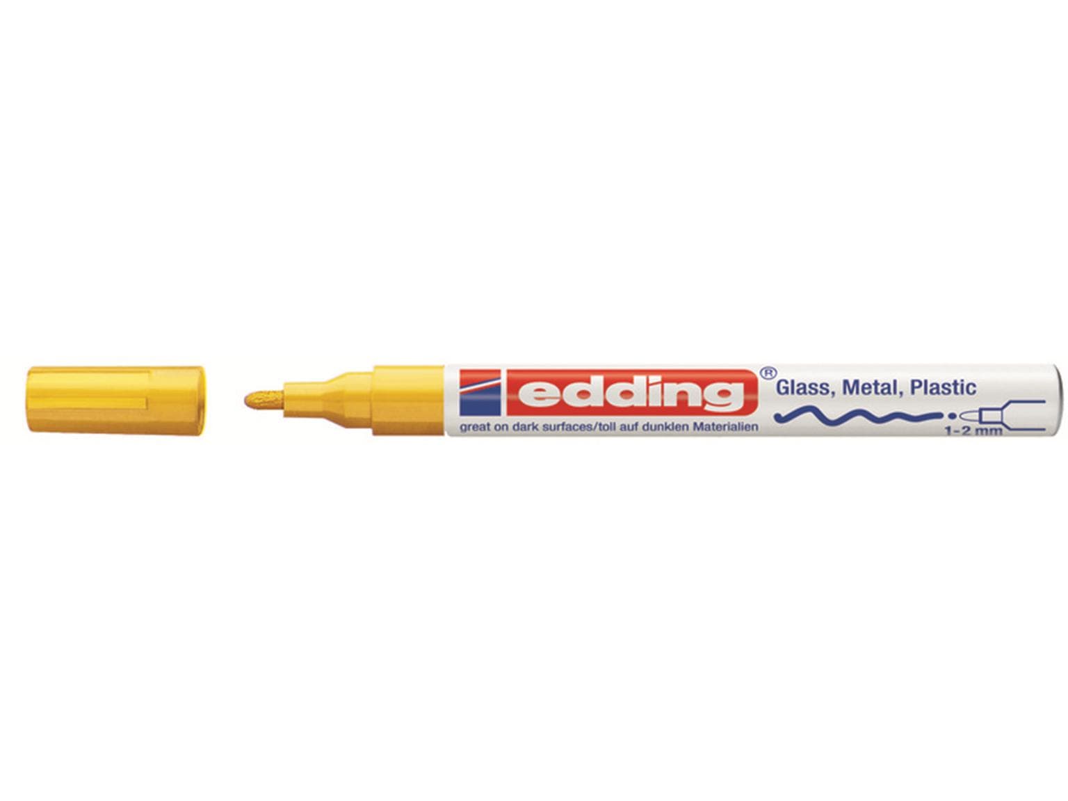 Marqueur peinture edding 751-CREA jaune pointe ronde 1-2 mm