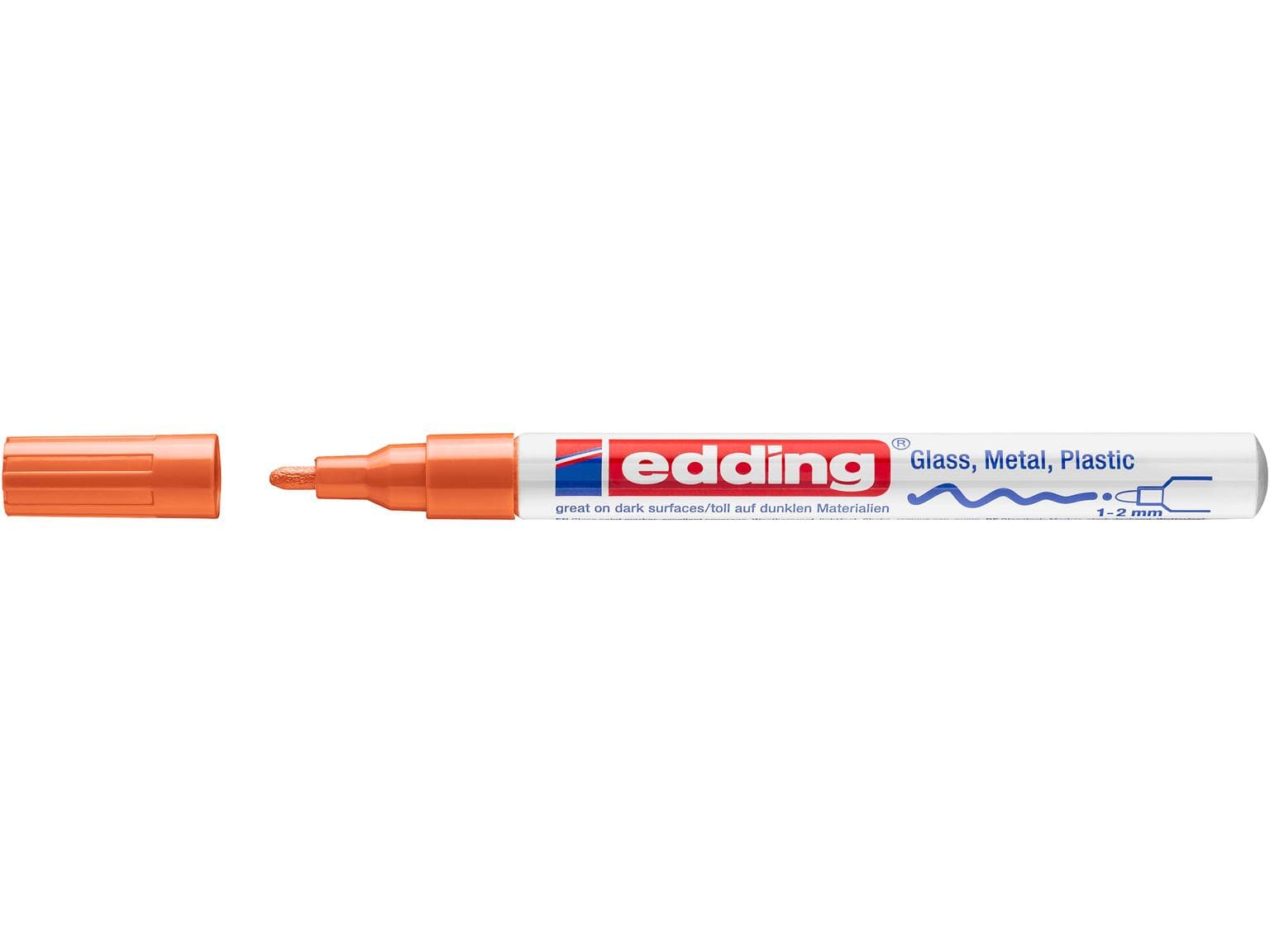 Marqueur peinture edding 751-CREA pointe ronde orange 1-2 mm