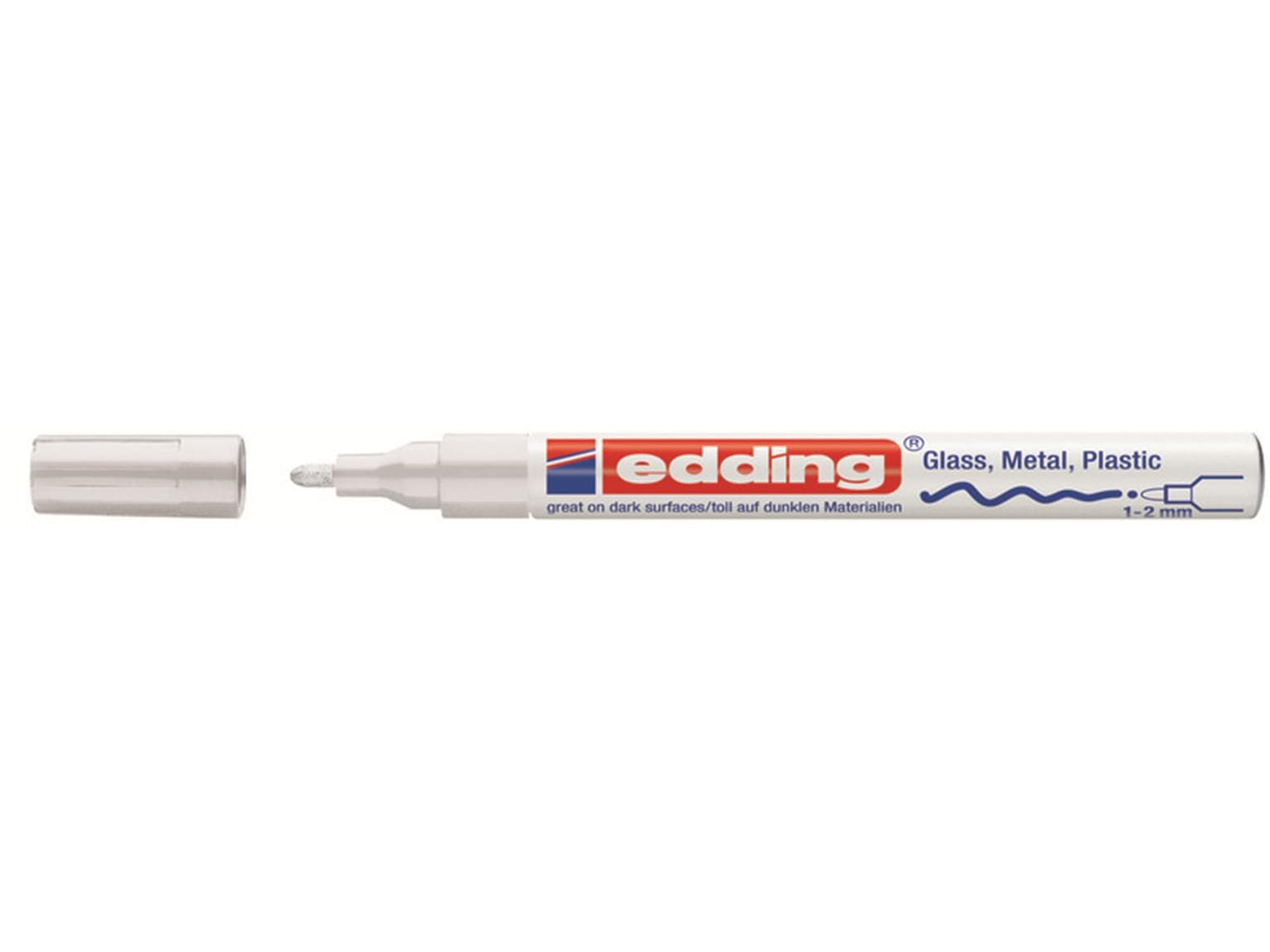 Marqueur peinture edding 751-CREA blanc pointe ronde 1-2 mm