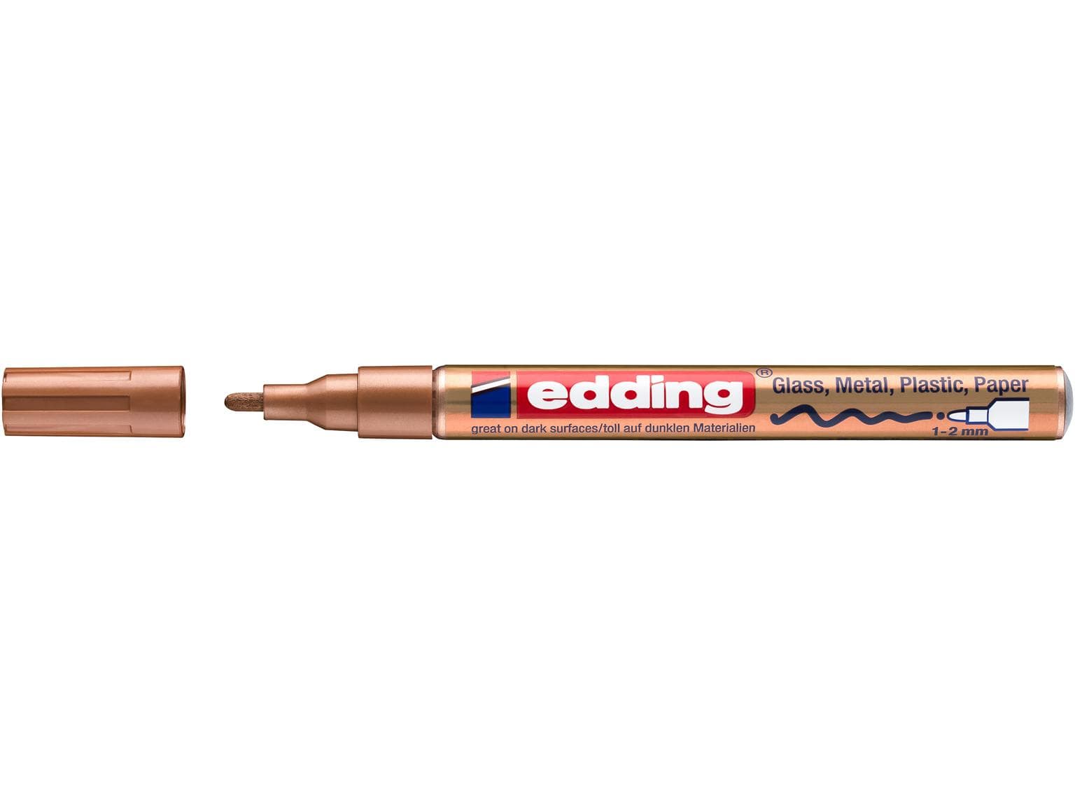 Marqueur peinture edding 751-CREA pointe ronde cuivrée 1-2 mm