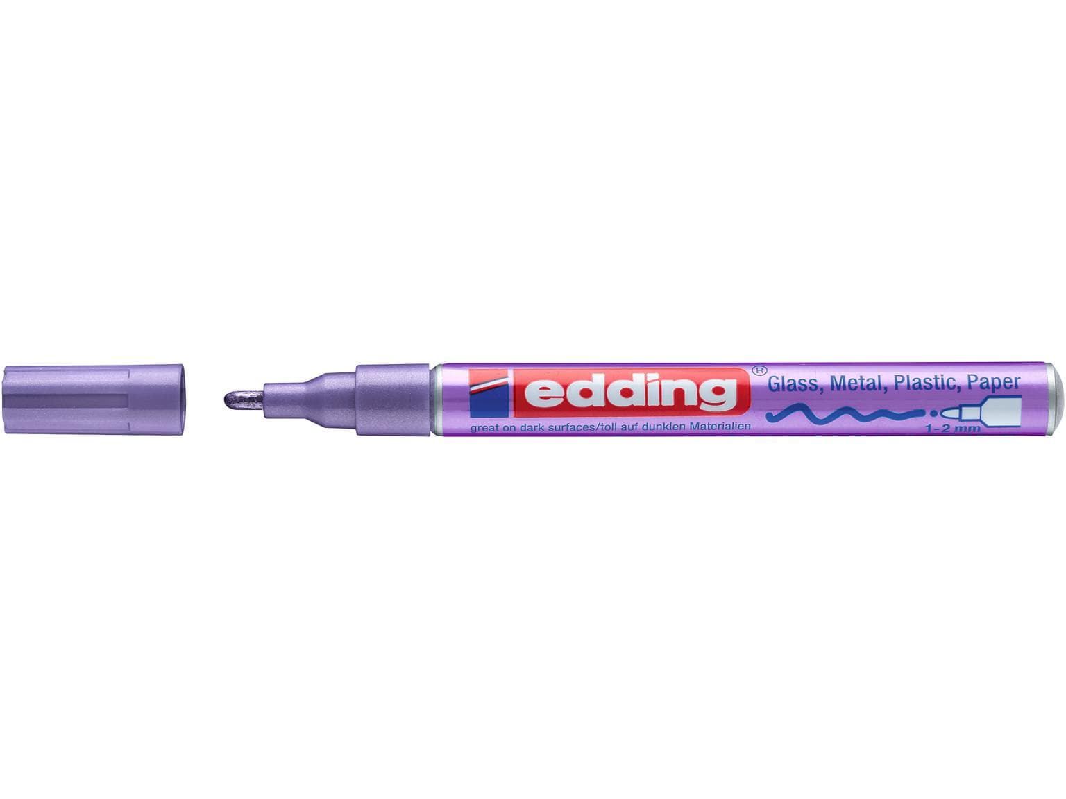 Marqueur peinture edding 751-CREA violet métallisé, pointe ronde 1-2 mm
