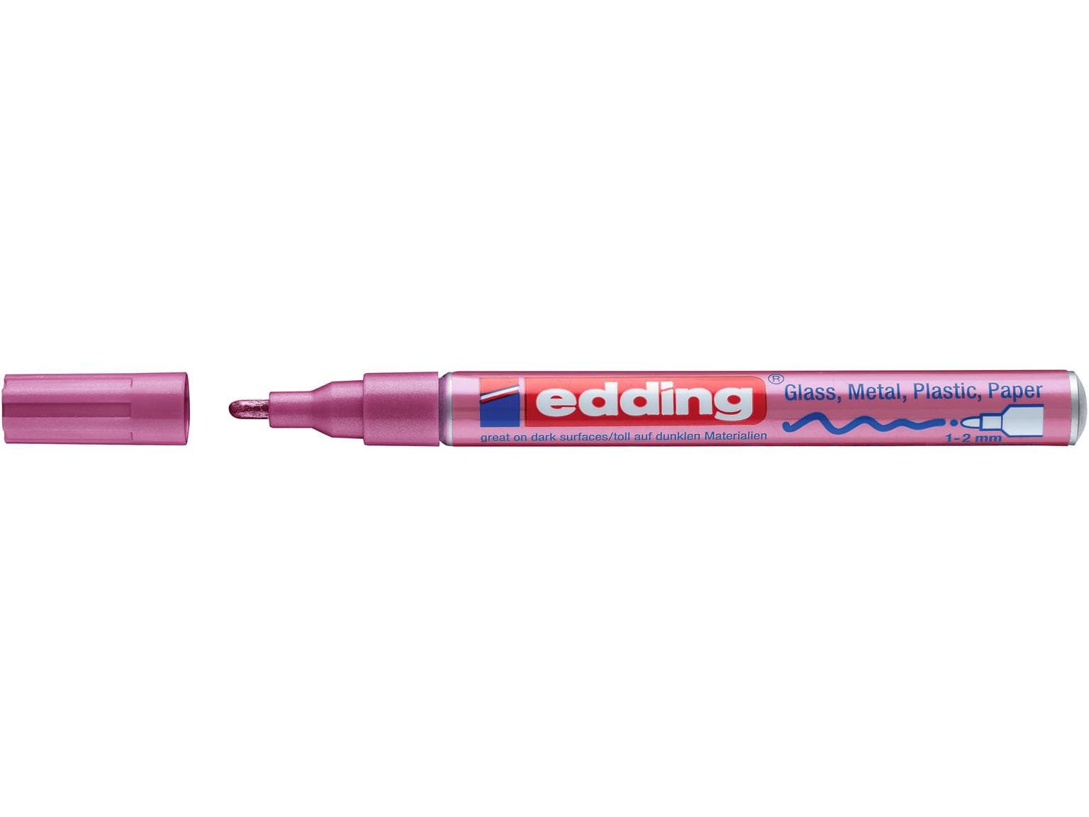 Marqueur peinture Edding 751-CREA rose métallisé, pointe ronde 1-2 mm