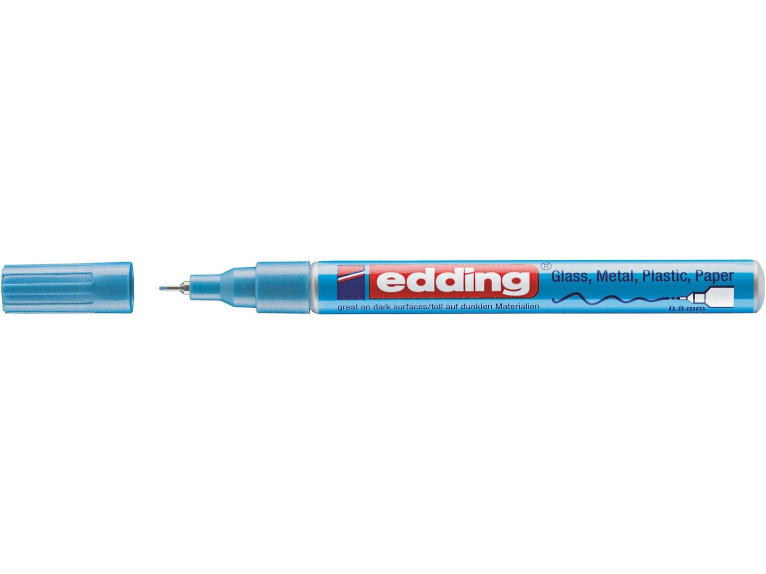 Marqueur peinture edding 780-CREA bleu clair métallisé, pointe ronde environ 0,8 mm