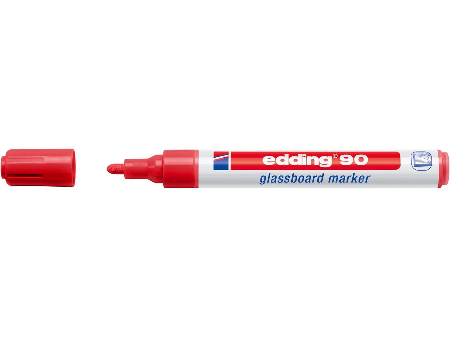 Pennarello per lavagne in vetro Edding 90 rosso punta tonda 2-3 mm