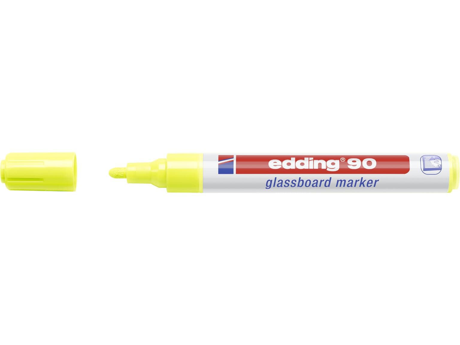 Pennarello per lavagna in vetro Edding 90 giallo punta tonda 2-3 mm