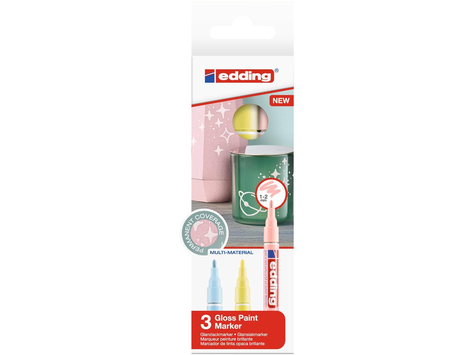 Marqueur peinture Edding 751-CREA E-3 pointe ronde pastel 1-2 mm
