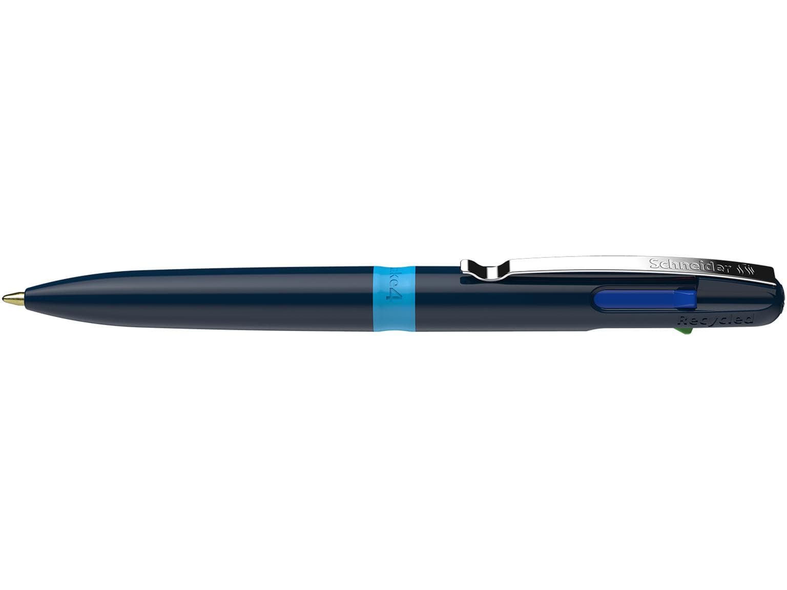 Penna a sfera Schneider Take 4 penna a sfera a quattro colori, corpo blu