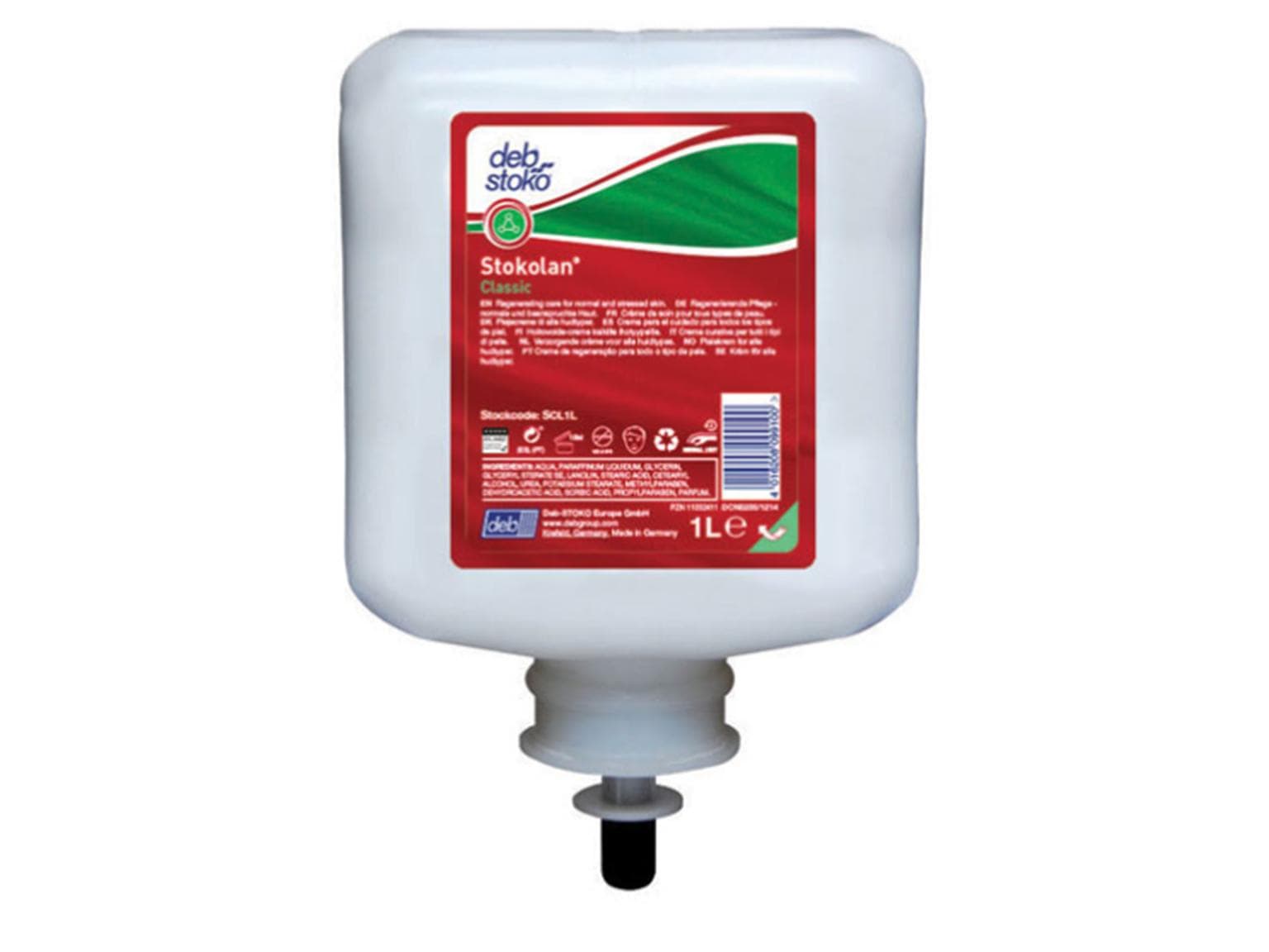 Stokolan Classic, crema per la cura della pelle, flacone da 1L per pelli normali e molto stressate