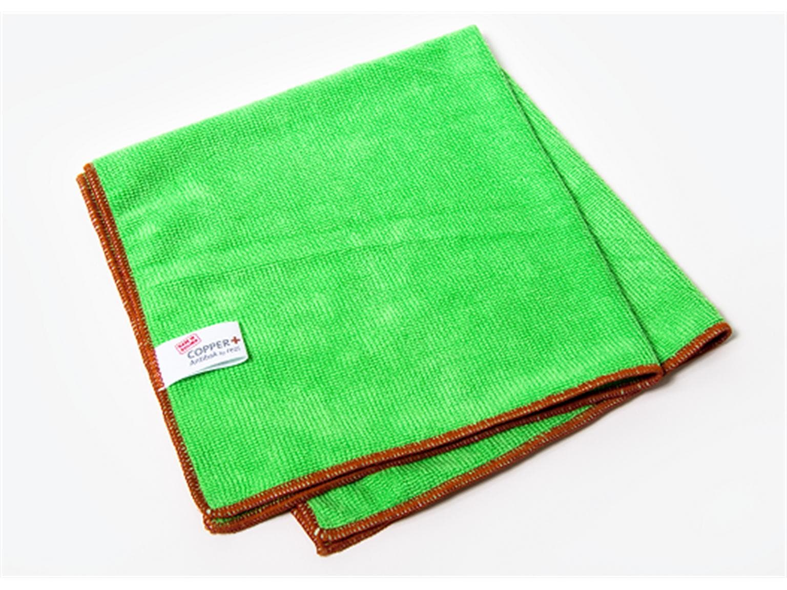 Panno in microfibra antibatterico Rame+ verde, 38 x 38 cm,