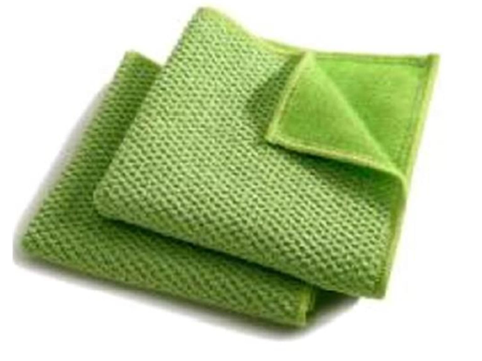 Chiffon microfibre DuoPad 40 x 40 cm, vert, abrasif d'un côté et absorbant de l'autre