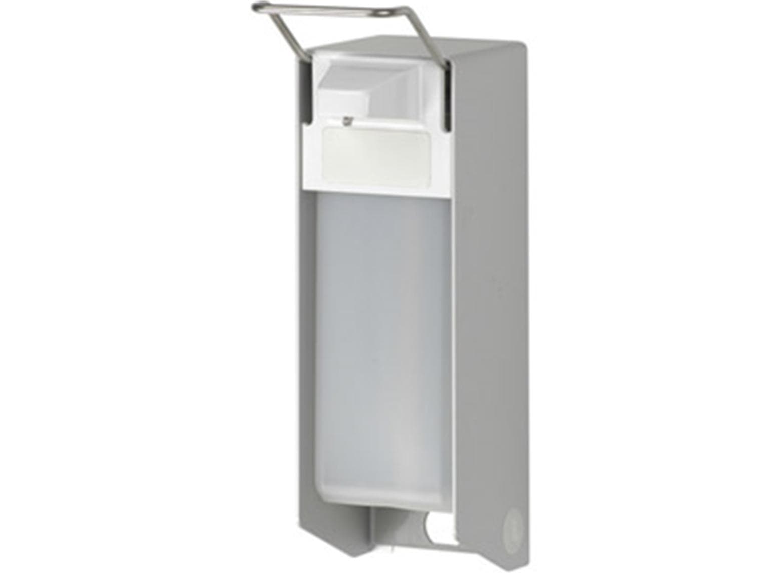 Distributore di sapone Euro da 1.000 ml in alluminio anodizzato argento, leva corta, pompa in acciaio inox