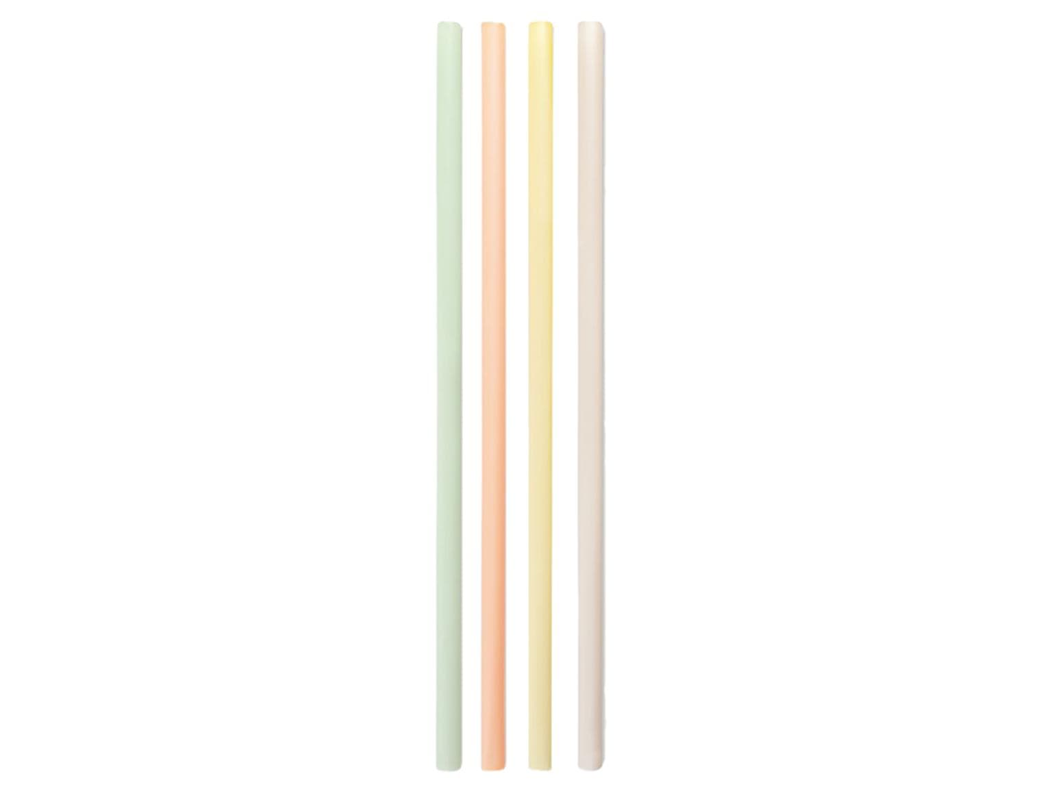 Pailles droites en bioplastique, ø 8 mm, longueur 210 mm, assorties par couleur