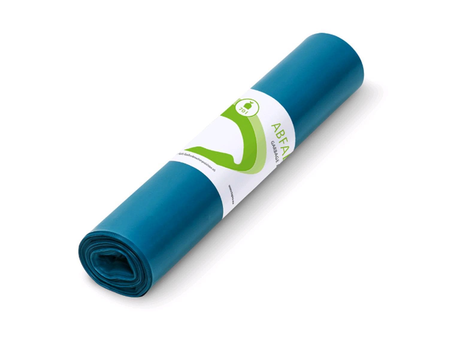 Sacs poubelles Tapira pur LDPE 70 lt, 57,5 x 100 cm, 29 my, bleu