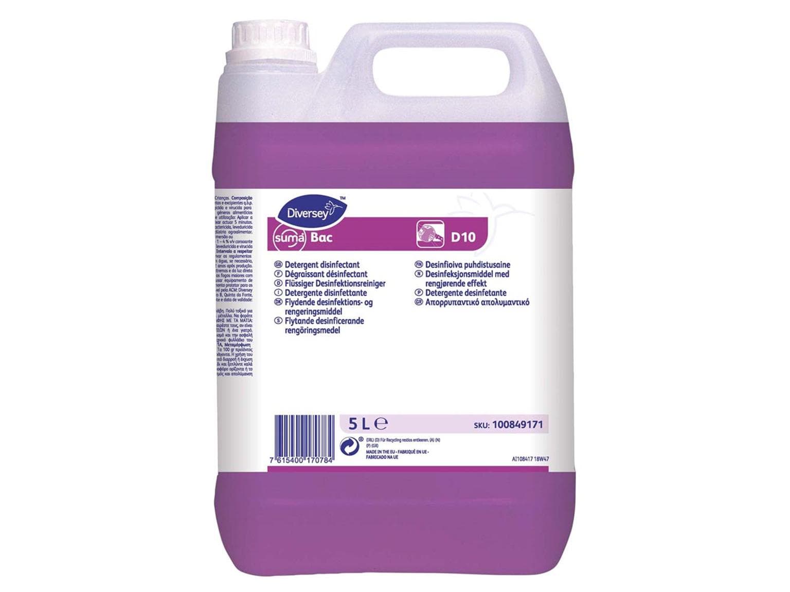 Detergente disinfettante Suma Bac D10, disinfettante liquido concentrato