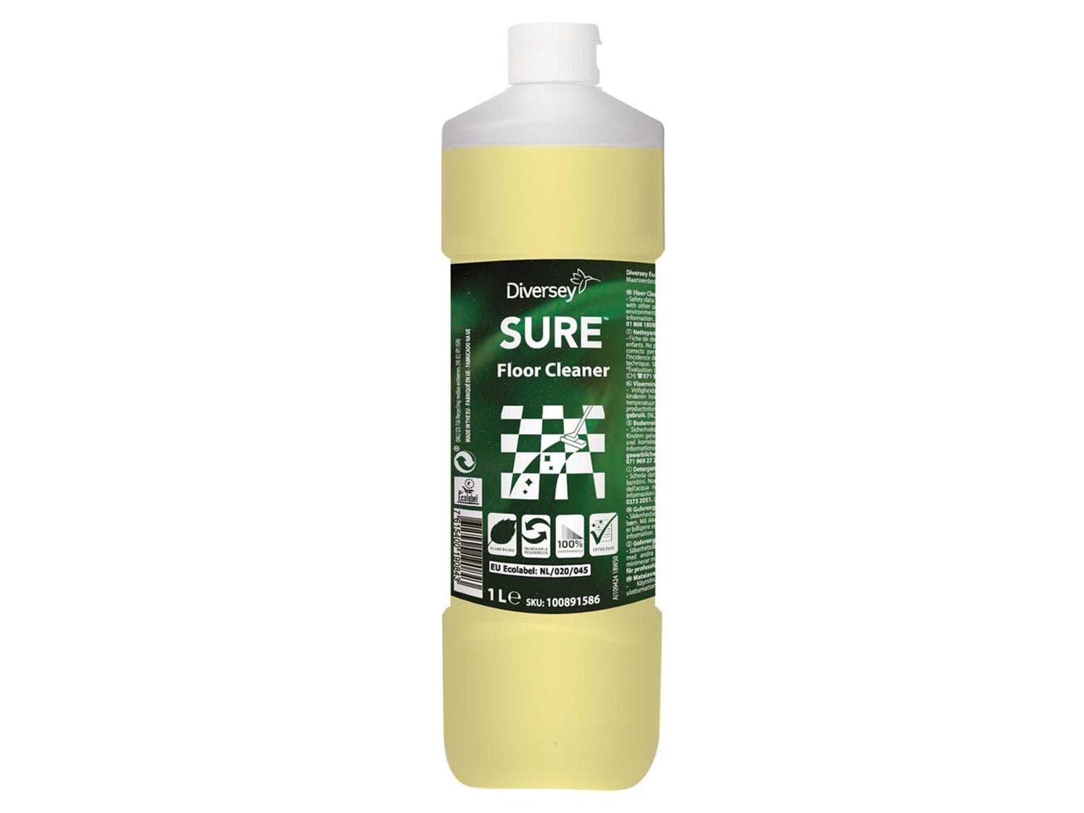 Detergente per la manutenzione Diversey SURE Floor Cleaner, 6 flaconi da 1 l