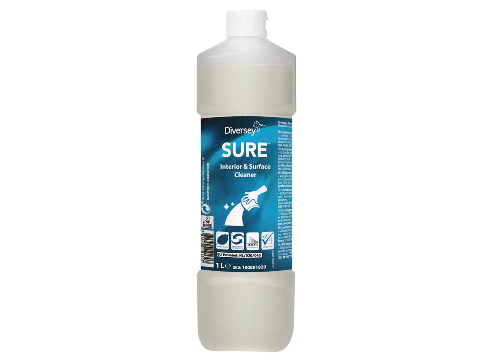 Detergente sicuro per interni e superfici, 6 bottiglie da 1 l