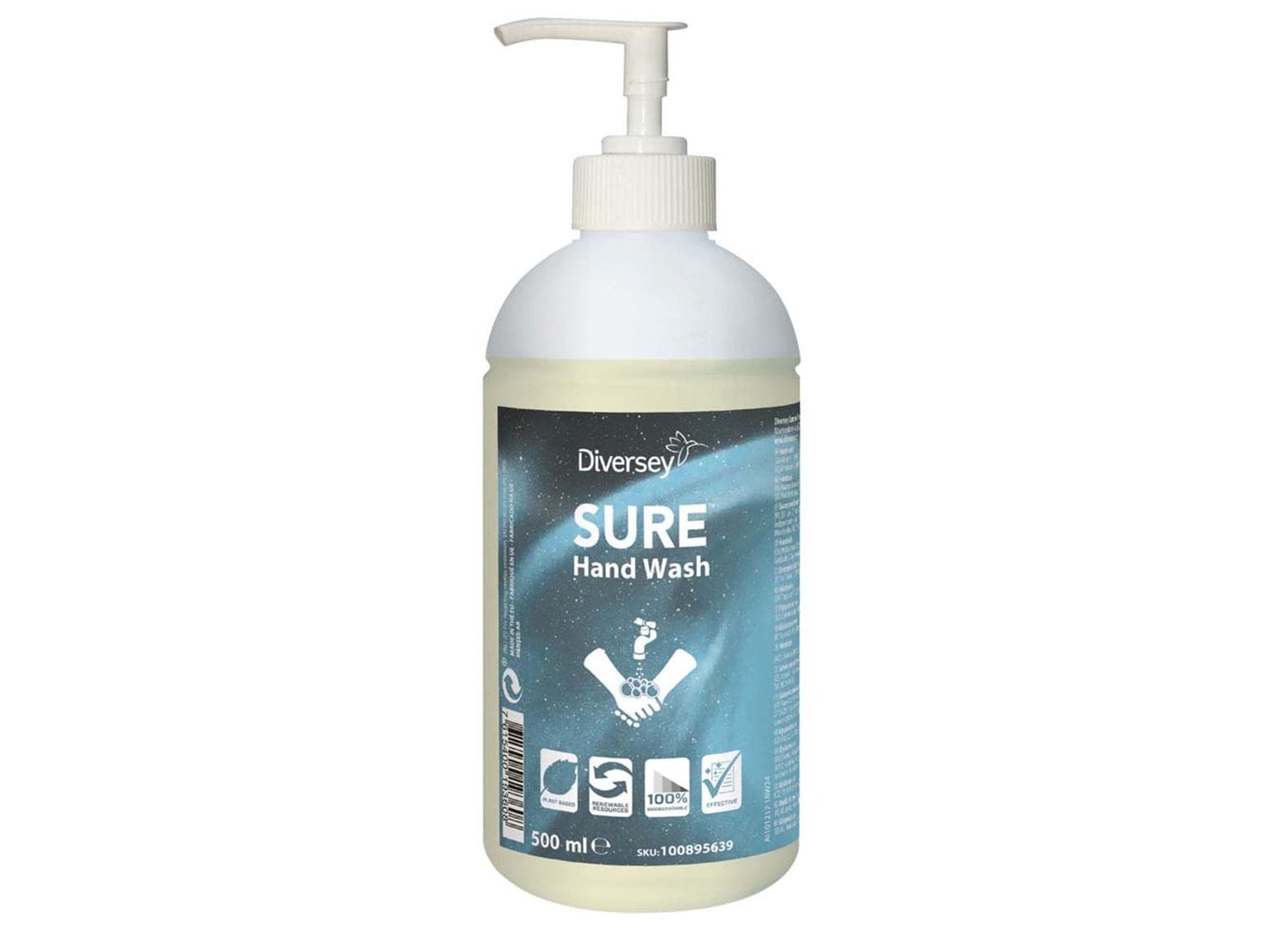 SURE Hand Wash, savon pour les mains, doux, parfumé, flacon de 6 x 500 ml