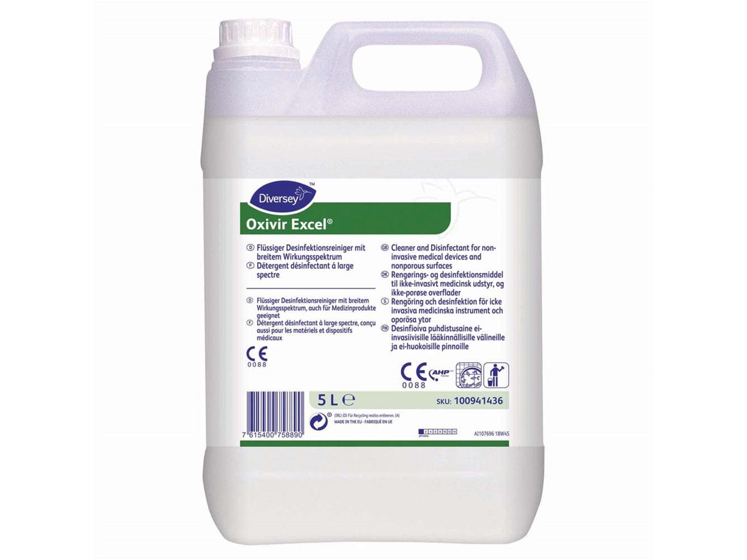 Detergente disinfettante Diversey DI Oxivir Excel, 2 x 5L Bidon,