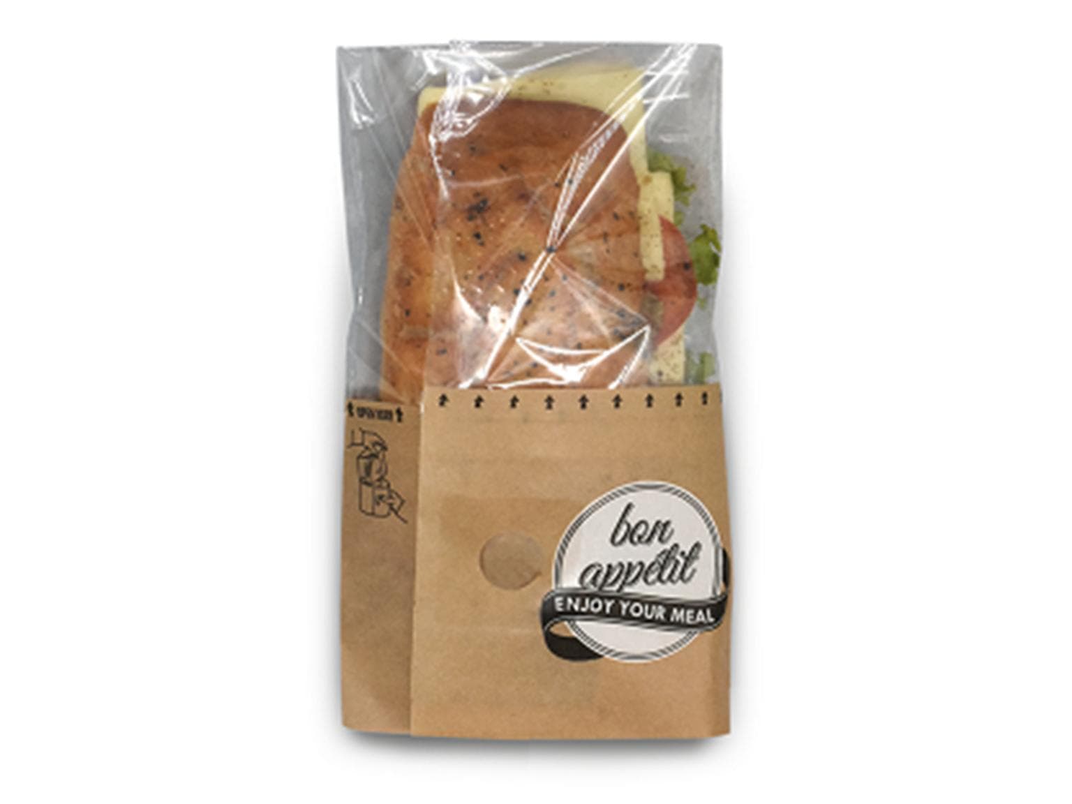 Borsa per snack Fifty-Fifty PET, taglia L, 21,5 x 7,5/5 x 13 cm, sostituto della pergamena.