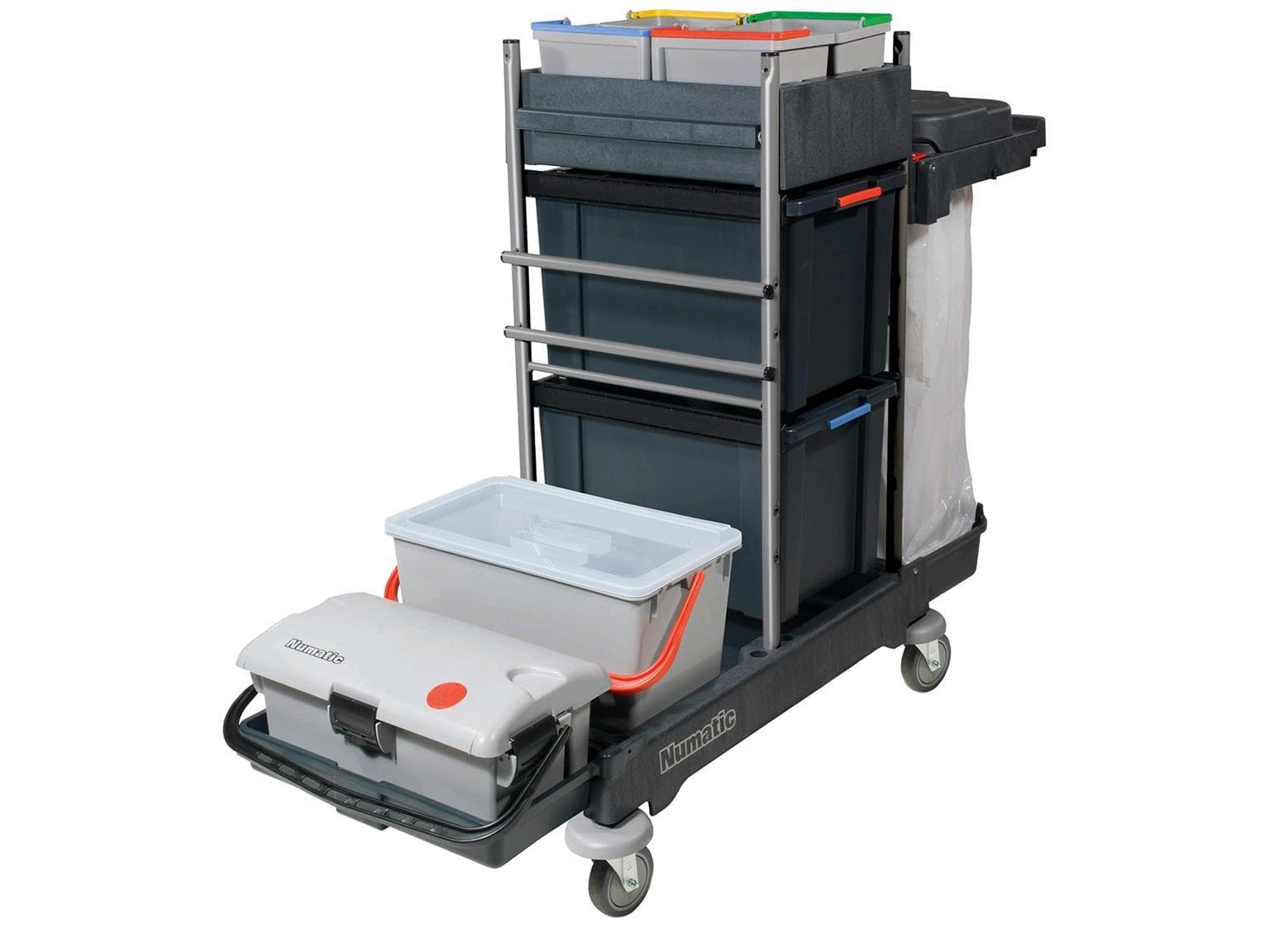 Carrello per la pulizia TopCar 1G-120, versione in acciaio inox