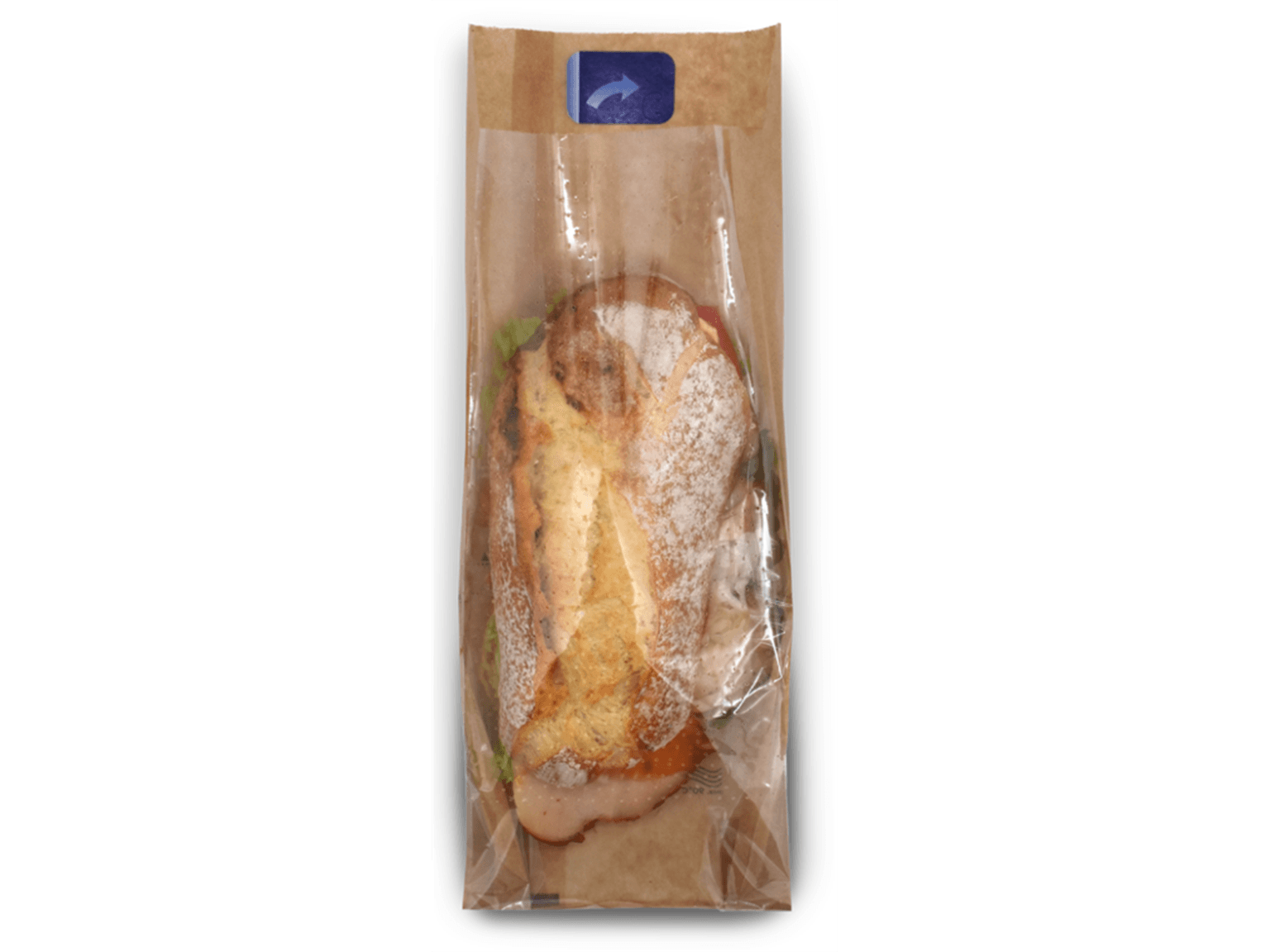 Sac à fenêtre en parchemin brun, 12 x 5 x 30 cm,