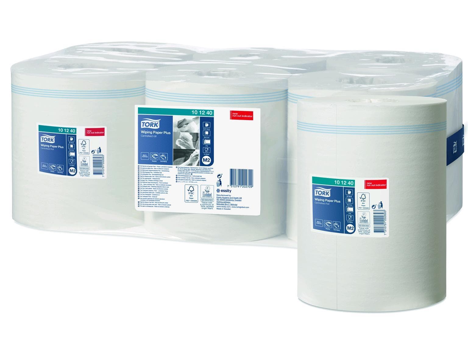 Rouleaux de chiffons de nettoyage Tork Advanced 420, tissu blanc brillant, 2 plis, 450 feuilles, 21x35 cm,