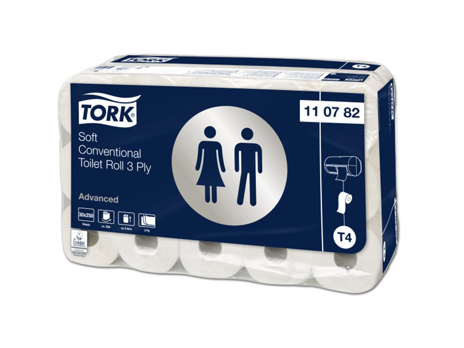 WC-Papier Tork Advanced (T4), 3-lagig weiss, 250 Coupons (9.4 x 12 cm)