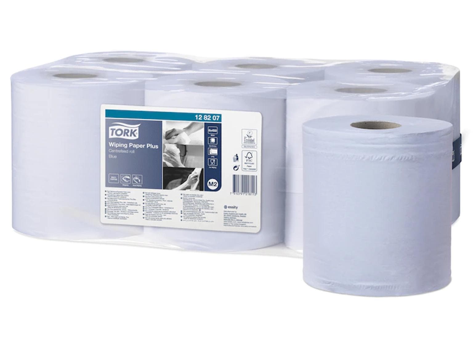Rouleaux de chiffons de nettoyage Tork Advanced M2 système bleu, 2 plis, 19,4 cm x 157,5 mètres linéaires