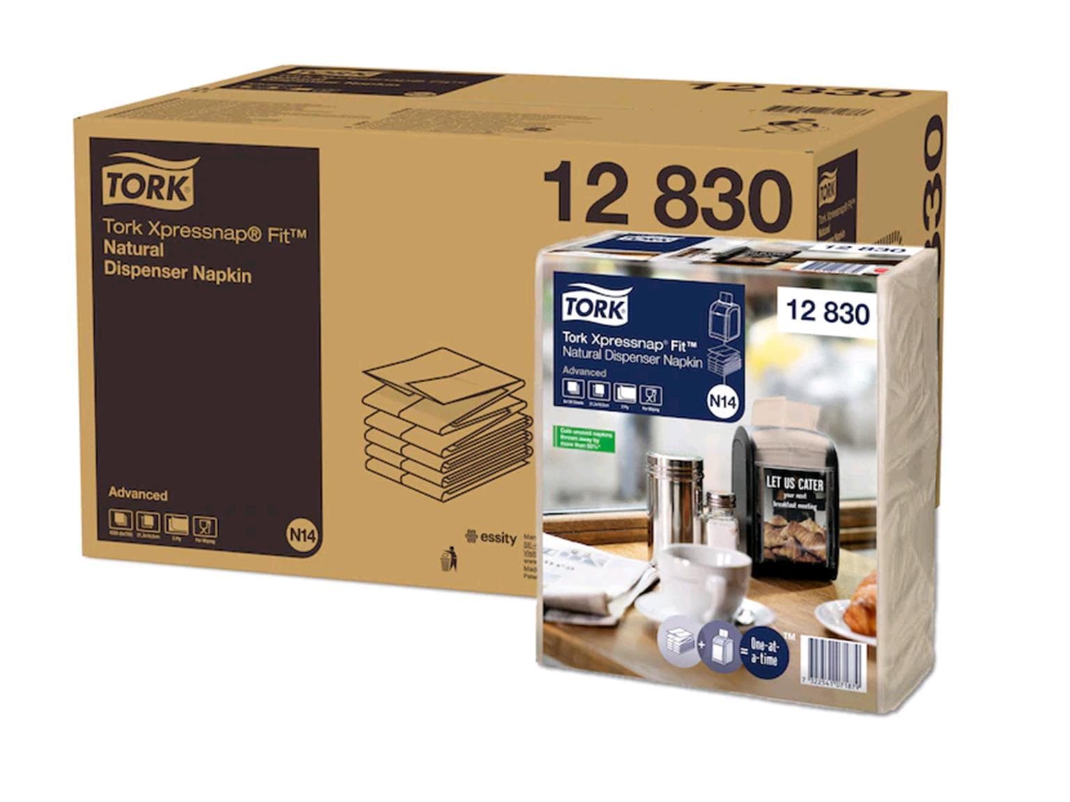 Tovaglioli dispenser Tork Xpressnap Fit 16,5 x 21,3 cm, naturali, 2 veli