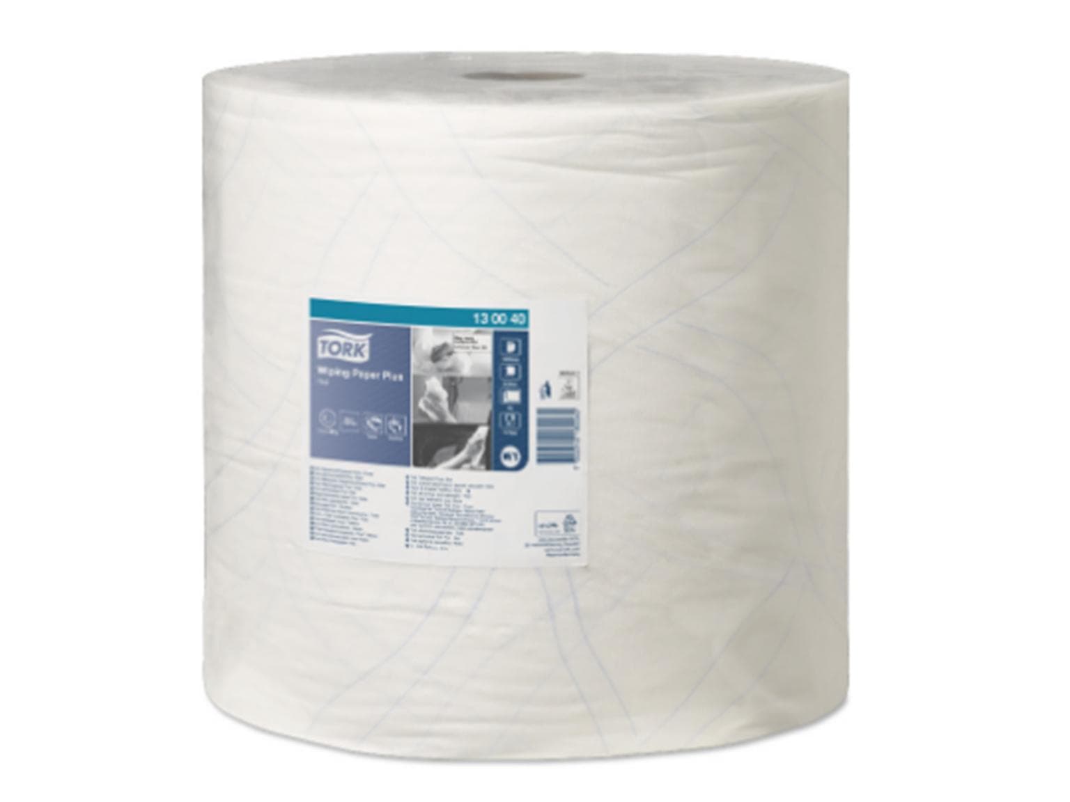 Rouleaux de chiffons de nettoyage robustes Tork, blancs, 2 plis, 1500 feuilles, Système W1 - sol-