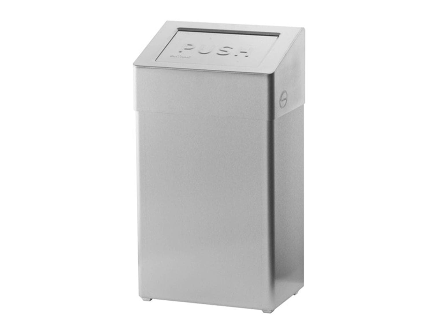 Cestino per rifiuti SanTral ABU 18 E, acciaio inox con chiusura automatica, esente da manutenzione